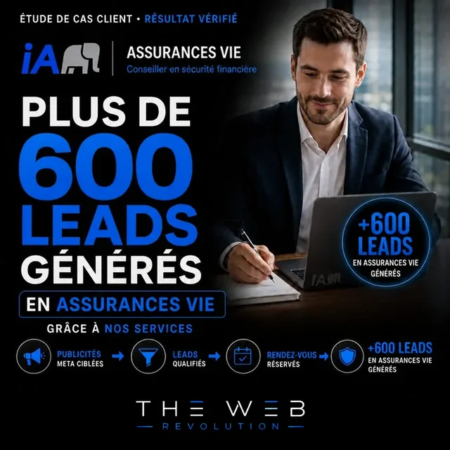 iA · Assurances vie · Plus de 600 leads générés en assurances vie.
