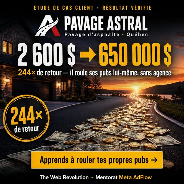 Caso de éxito Pavage Astral — $2,600 invertidos → $650,000 en ingresos · 244× de retorno